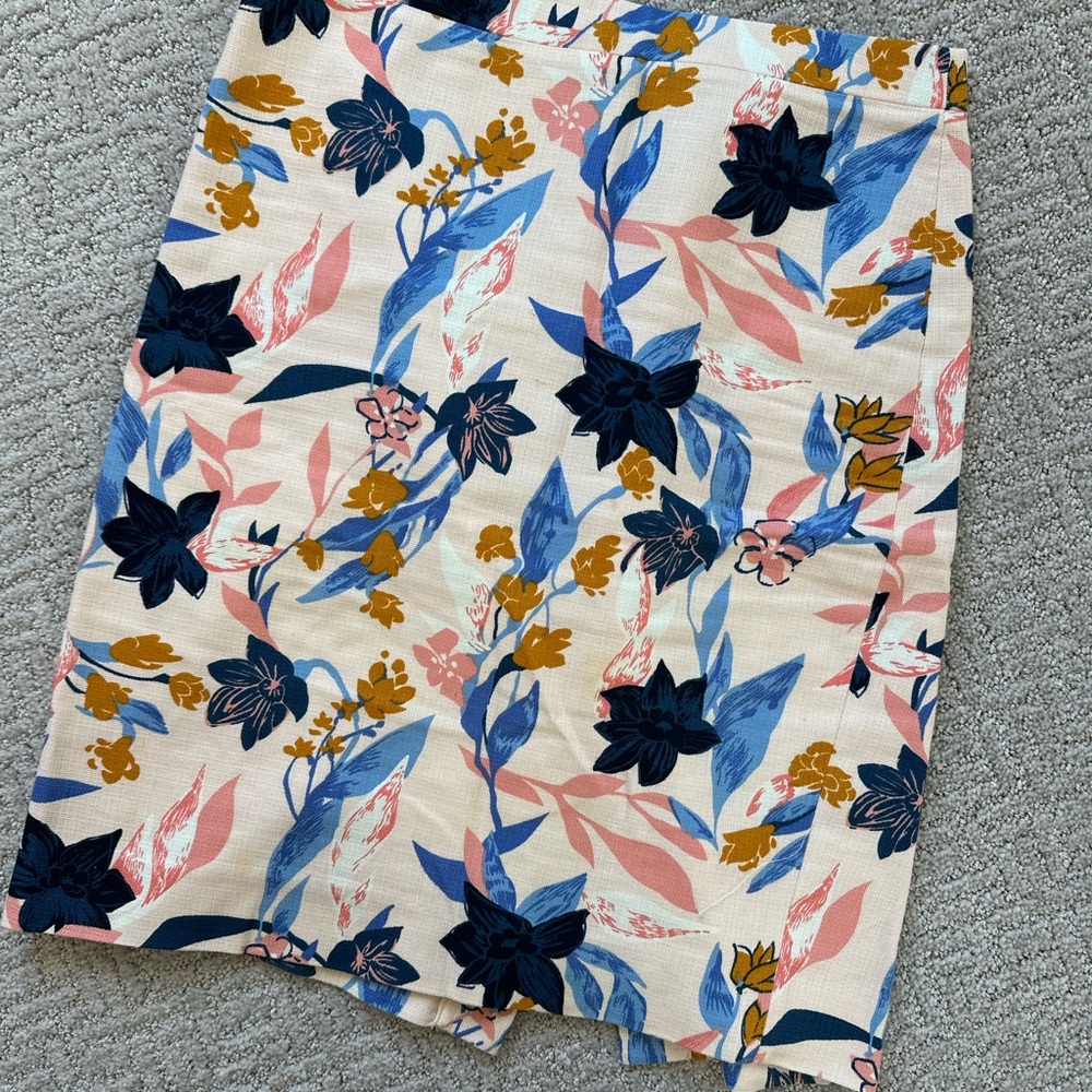 J. Crew Multicolor Floral Skirt